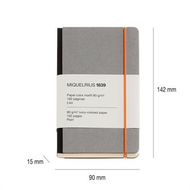 Miquelrius Notebook 1839 - Retro Gri Sert Kapak Çizgisiz Defter