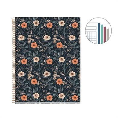 Miquelrius A4 Spiralli Kareli Defter Çiçekler
