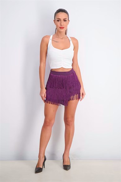 Boohoo Crop Top Çapraz Askılı Beyaz
