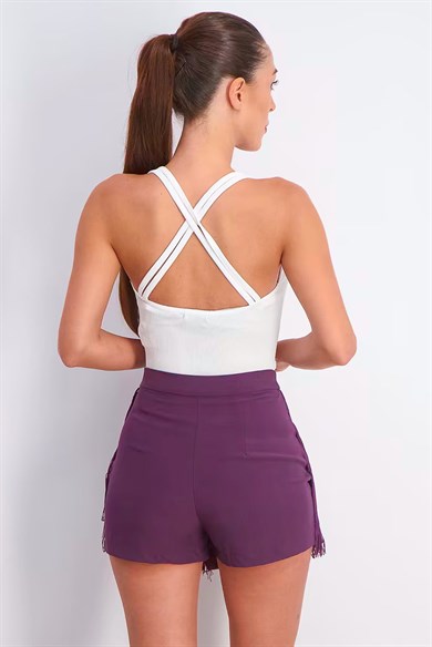 Boohoo Crop Top Çapraz Askılı Beyaz