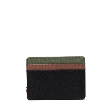 Herschel Kartlık Charlie Cardholder Black/Four Leaf Clvr/Sddle Brn