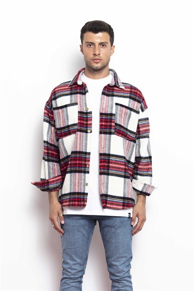 Catch Gömlek Ceket Oduncu Kırmızı Beyaz