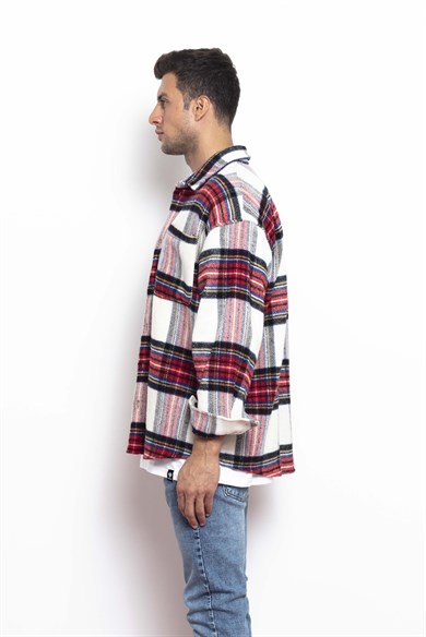 Catch Gömlek Ceket Oduncu Kırmızı Beyaz