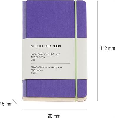 Miquelrius Notebook 1839 - Retro Sert Kapak Çizgisiz Defter Mor