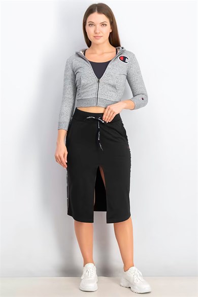 Champion Kapüşonlu Sweatshirt Big Brand Logo Gri