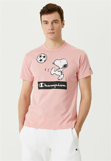 Champion Tshirt x Peanuts Açık Pembe
