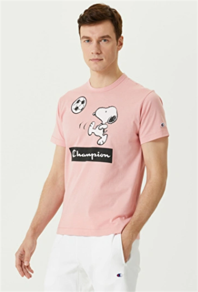 Champion Tshirt x Peanuts Açık Pembe