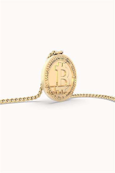 Chocli 18 Ayar Altın Kaplama Kolye Bitcoin