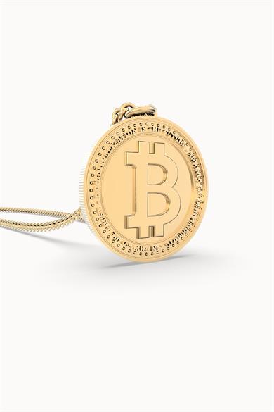 Chocli 18 Ayar Altın Kaplama Kolye Bitcoin