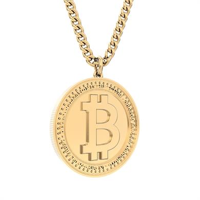 Chocli 18 Ayar Altın Kaplama Kolye Bitcoin