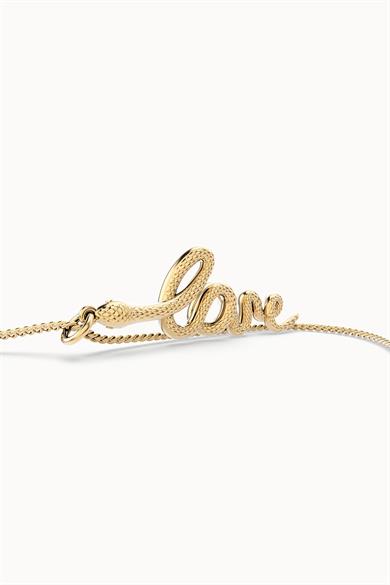 Chocli 18 Ayar Altın Kaplama Kolye Love Snake