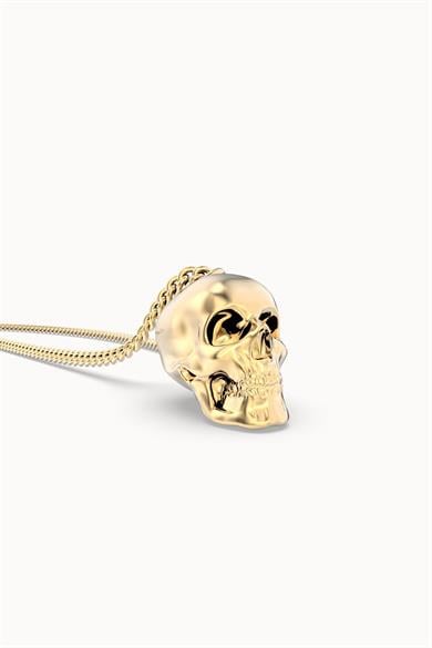 Chocli 18 Ayar Altın Kaplama Kolye Skull