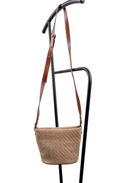 Dellel Hasır Omuz Çantası MSG Kahverengi