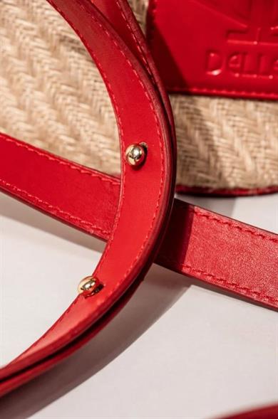 Dellel Hasır Omuz Çantası MSG Kırmızı