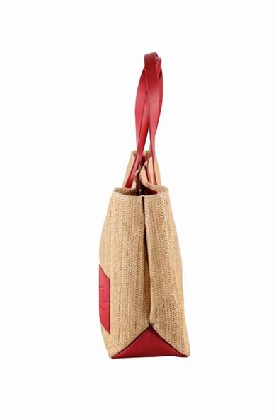 Dellel Hasır Omuz Çantası Wicky Kırmızı