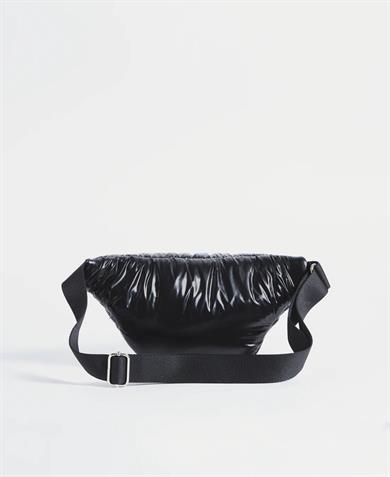 Wouf Bel Çantası Waist Bag Quilted Black Glossy