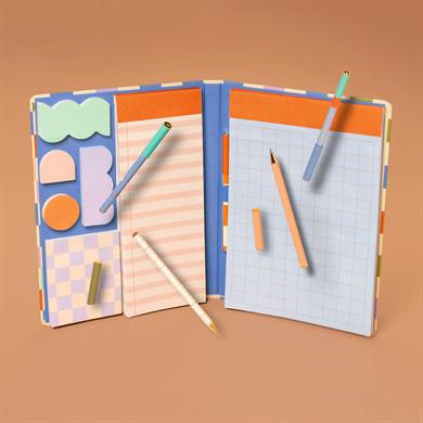 Kikkerland Inkerie Notepad with Sticky Notes Set and Pen-Yapışkanlı Not Seti Ve Kalemli Defter