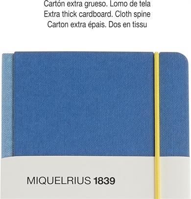 Miquelrius Notebook 1839 - Retro Sert Kapak Çizgisiz Defter Mavi 