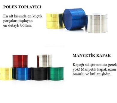 Hipster Deer Grinder Metal Tütün Ayıklayıcı Siyah 63 mm.