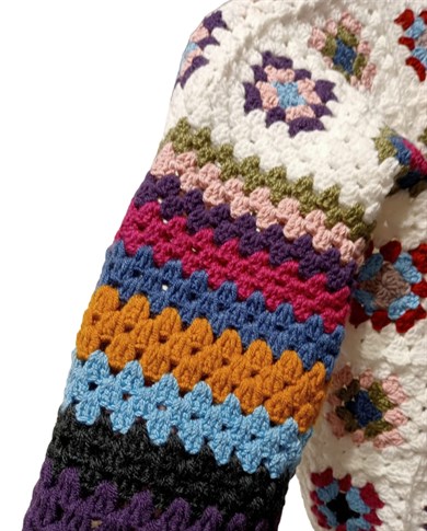 Hipster Deer Hırka El Yapımı Etnik Hırka Beyaz