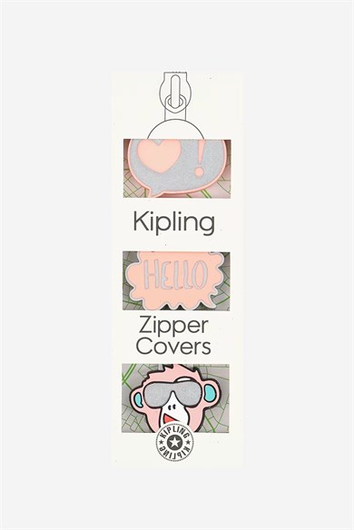 Kipling Fermuar Süsü Reflective 3lü Set Gümüş / Pembe