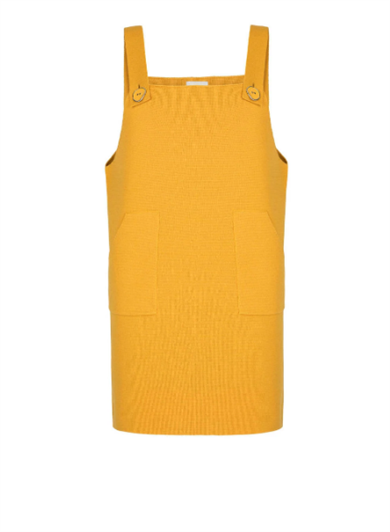 Knitss Jile Triko Elbise Saf Yün Sarı