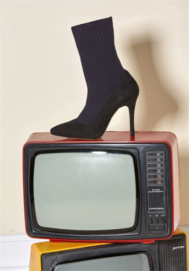 Knitss Triko Bootie Stiletto Siyah