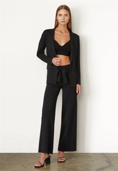 Knitss Triko Crop Merino Yün  Siyah