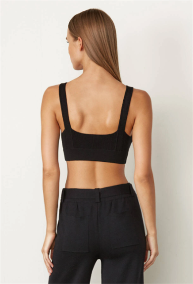 Knitss Triko Crop Merino Yün  Siyah