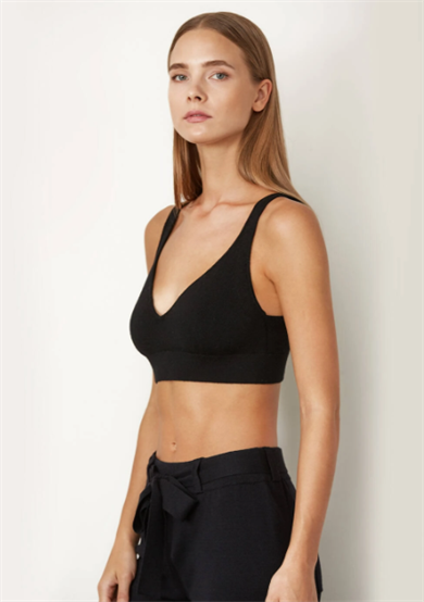 Knitss Triko Crop Merino Yün  Siyah