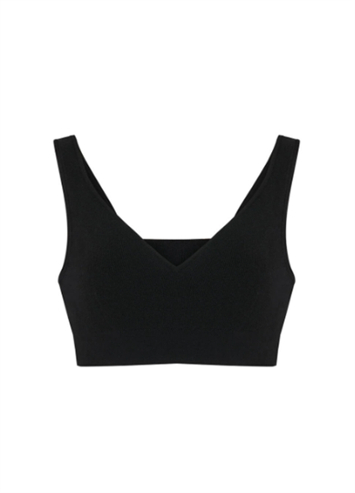 Knitss Triko Crop Merino Yün  Siyah