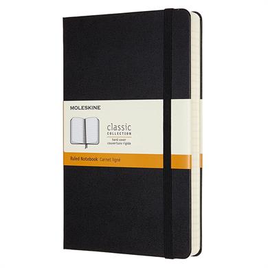Moleskine Defter Klasik Sert Kapak 13 x 21 cm. Siyah Çizgili