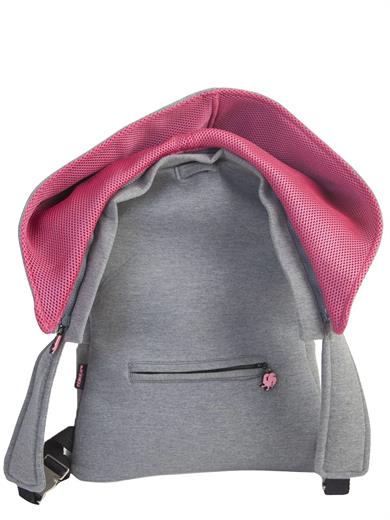 Morikukko Grey Basic Fuchsia Kids Çıkabilir Kapüşonlu Sırt Çantası