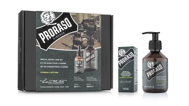 Proraso Duo Sakal Seti Bakım Yağı + Şampuan Cypress & Vetyver