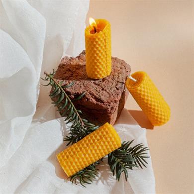 Root Aromaterapi  Doğal Balmumu Mum Küçük Boy 3lü