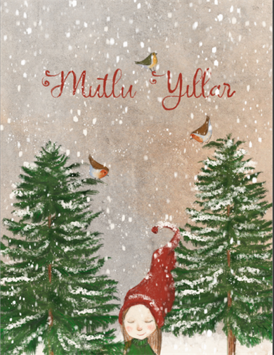 Şeyler Bulucu Tebrik Kartı, Kartpostal Kırmızı Bereli Kız