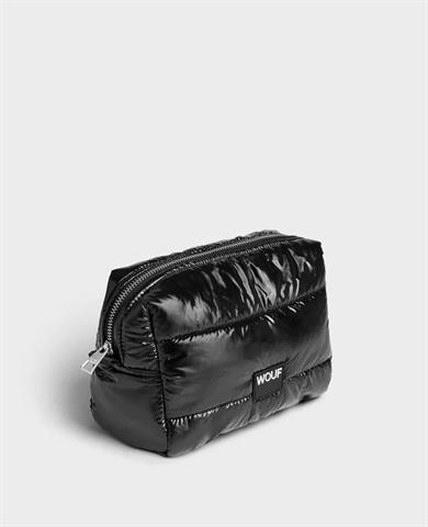 Wouf Makyaj Çantası Toiletry Bag Quilted Black Glossy