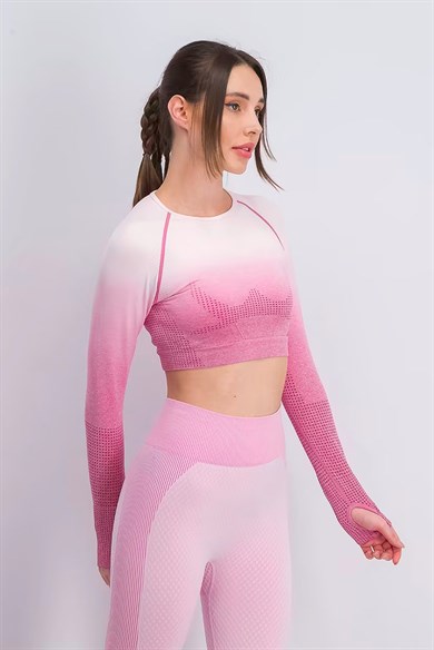 XOXO Crop Top Sport Pembe/Mor