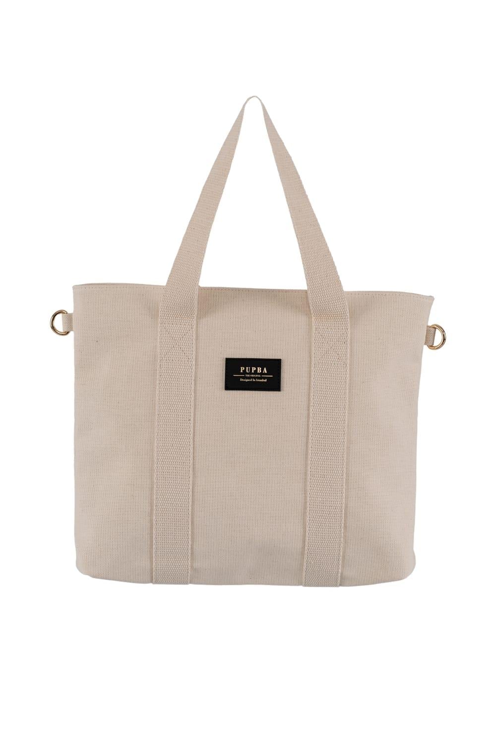 Pupba Omuz Çantası Yaga Large Tote Bag Krem_PUPTOTELK