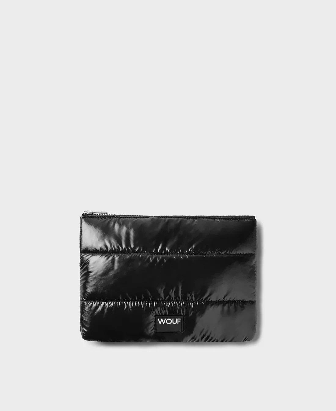 Wouf Clutch, El Çantası Pouch Quilted Black Glossy_MLQ240038