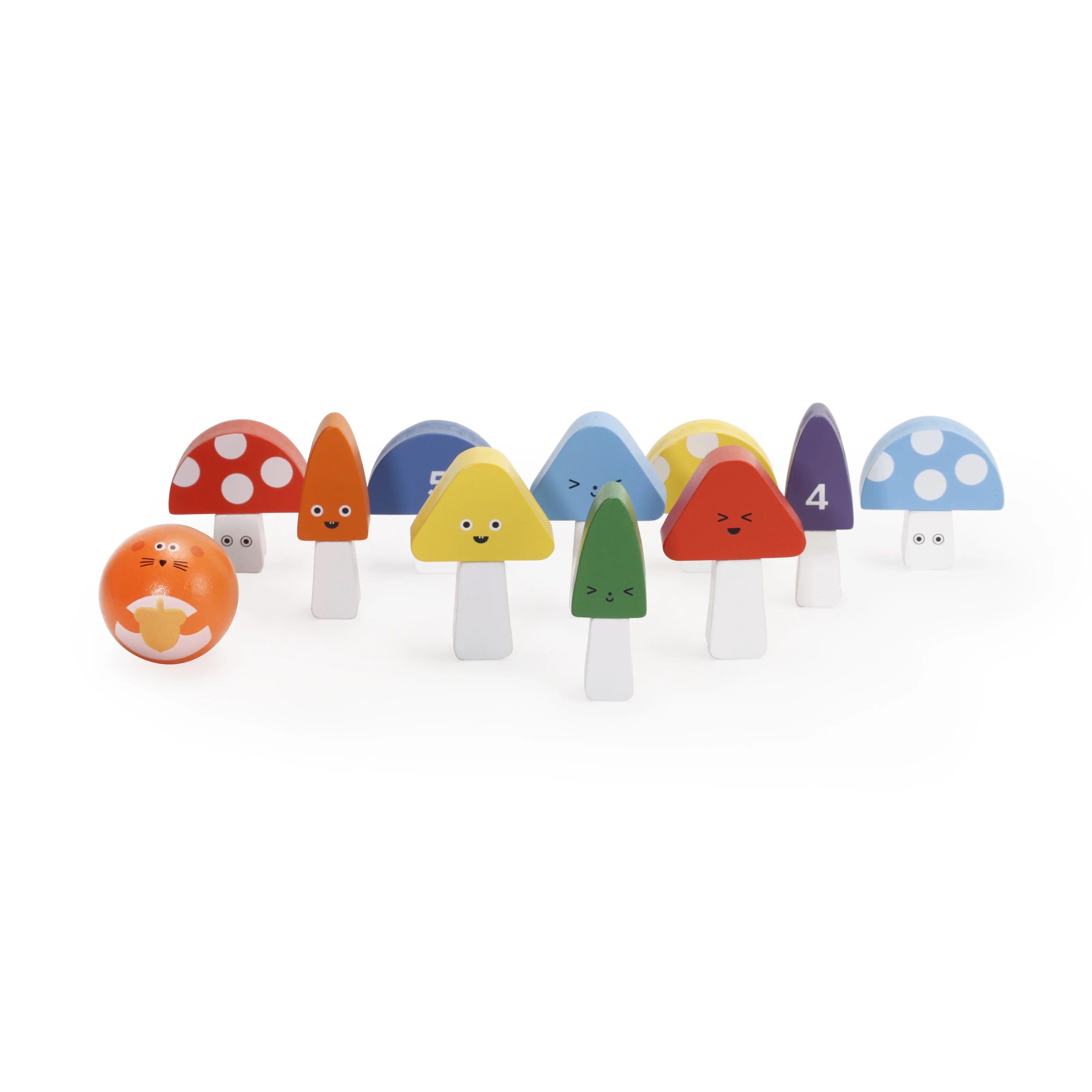 Mini Mushroom Bowling Ahşap Mini Bowling Seti_KID23-F