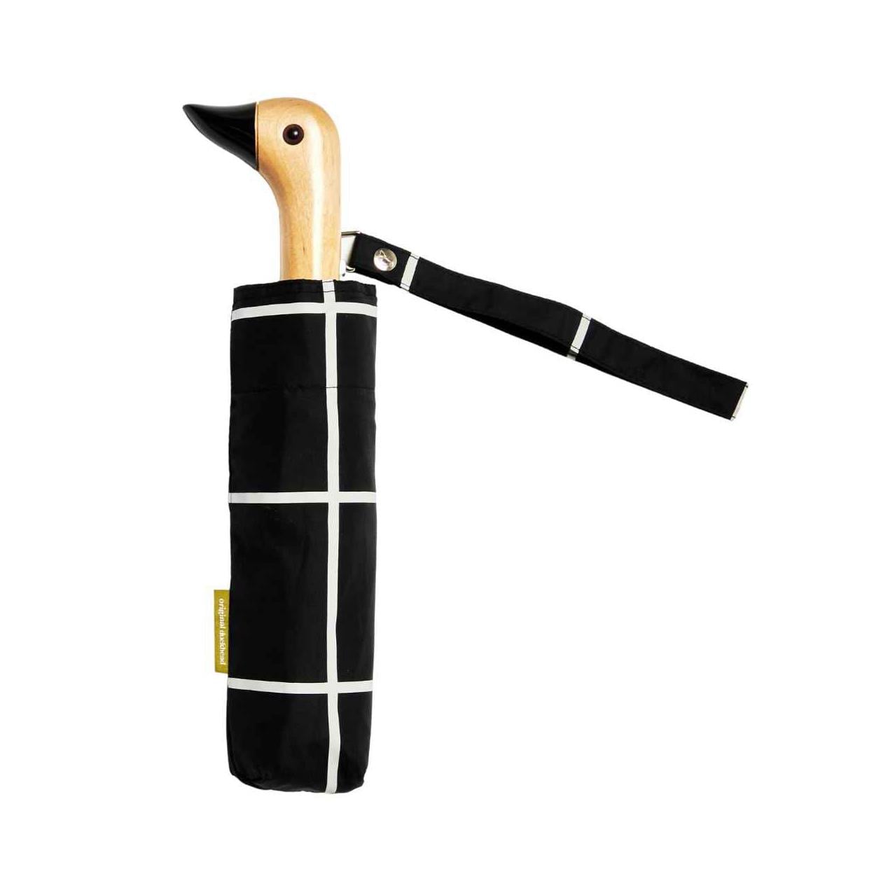Original Duckhead Duck Kompakt Şemsiye Black Grid_CP005