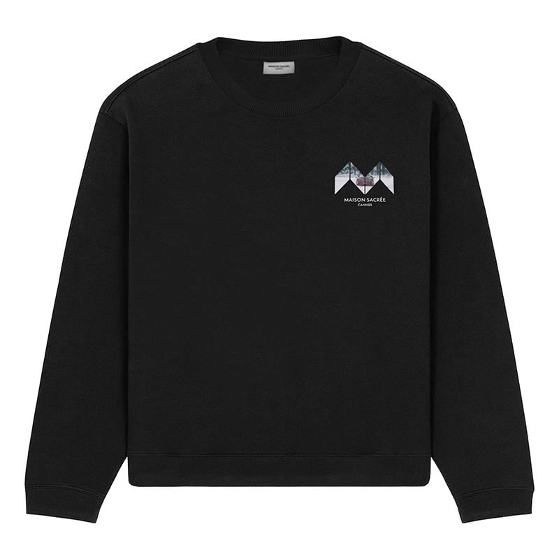 Maison Sacrée Sweatshirt Sur La Neige Siyah Baskılı_MSSNS01