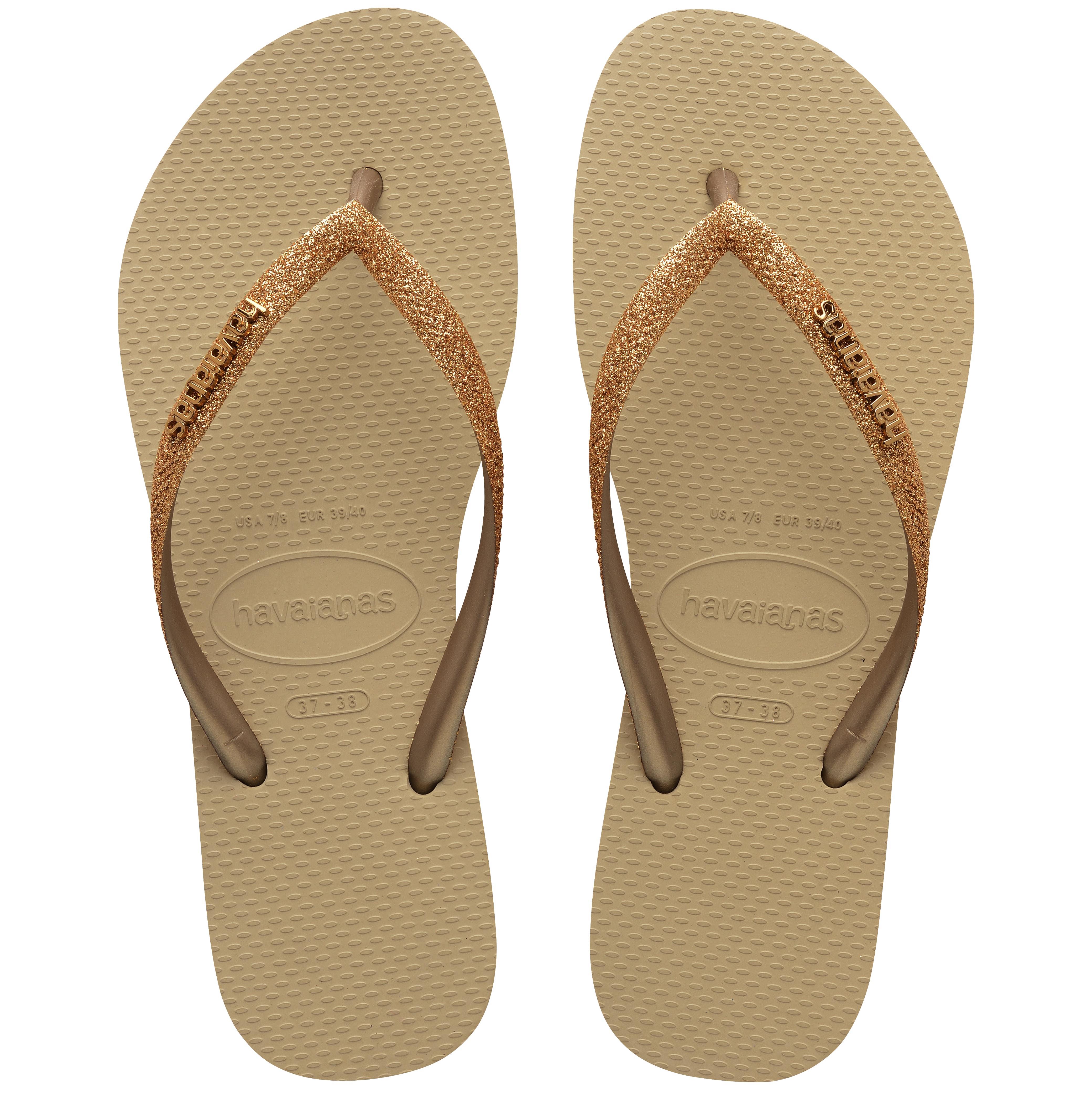 Havaianas Parmakarası Terlik Slim Glitter 2 Sand/Golden Light Metallic_4146975-9177