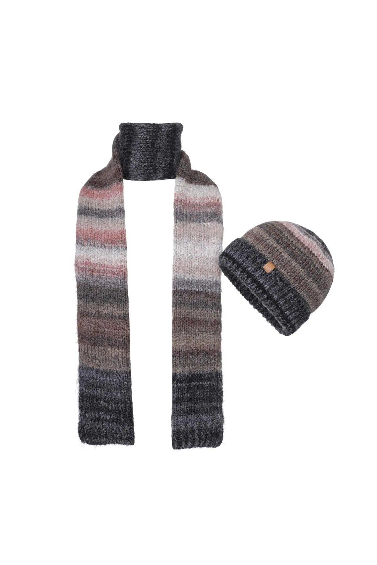 Unisex Atkı, Bere Takımı 2'li Set Madri Multi Black_FO3602_MUB