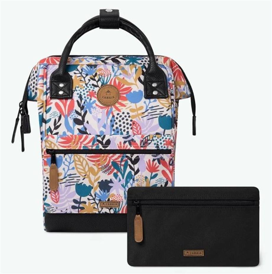 Cabaia Sırt Çantası Adventurer Small Lusaka Black Graphic Flower_CSMALLLUSA