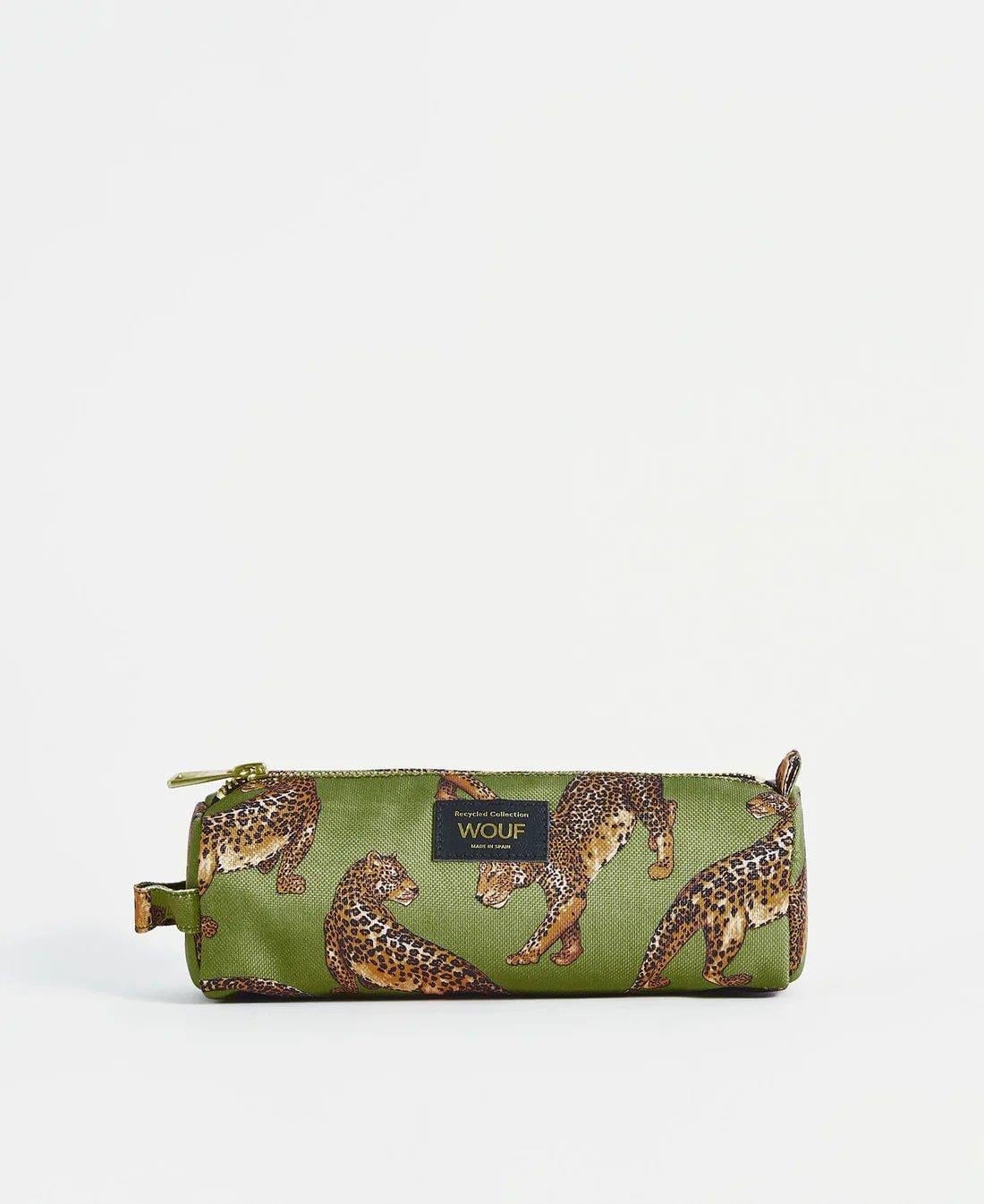 Wouf Kalem Kutusu Pencil Case Olive Leopard_MPS240029