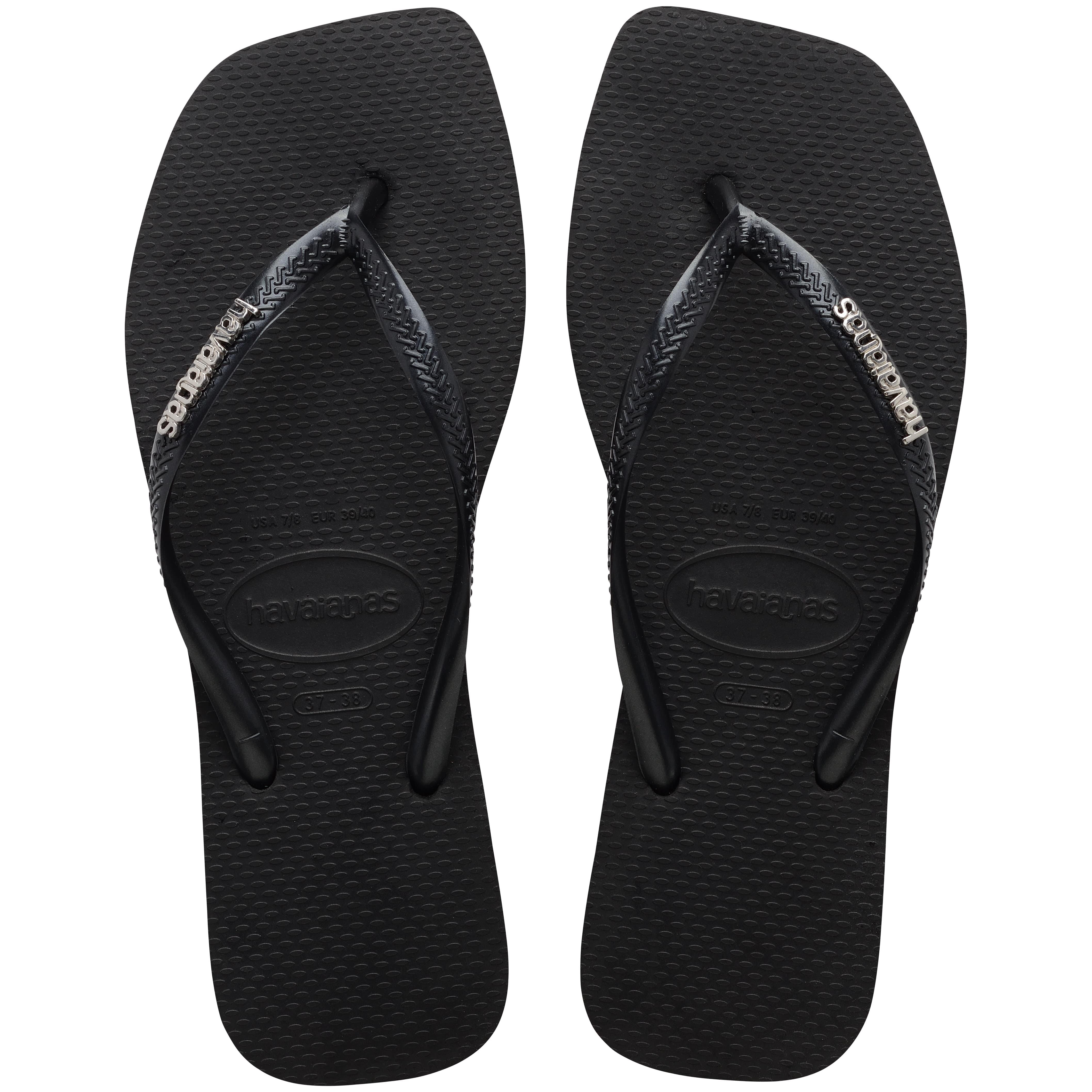 Havaianas Parmakarası Terlik Square Logo Metallic Black/Silver_4148257-2976