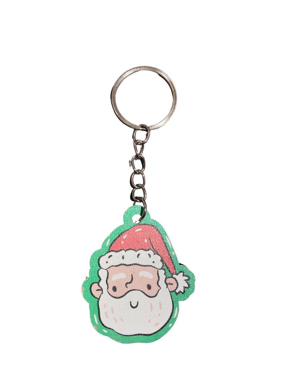 Hipster Deer Ahşap Anahtarlık Yeni Yıl Noel Baba 5_HDAYY08