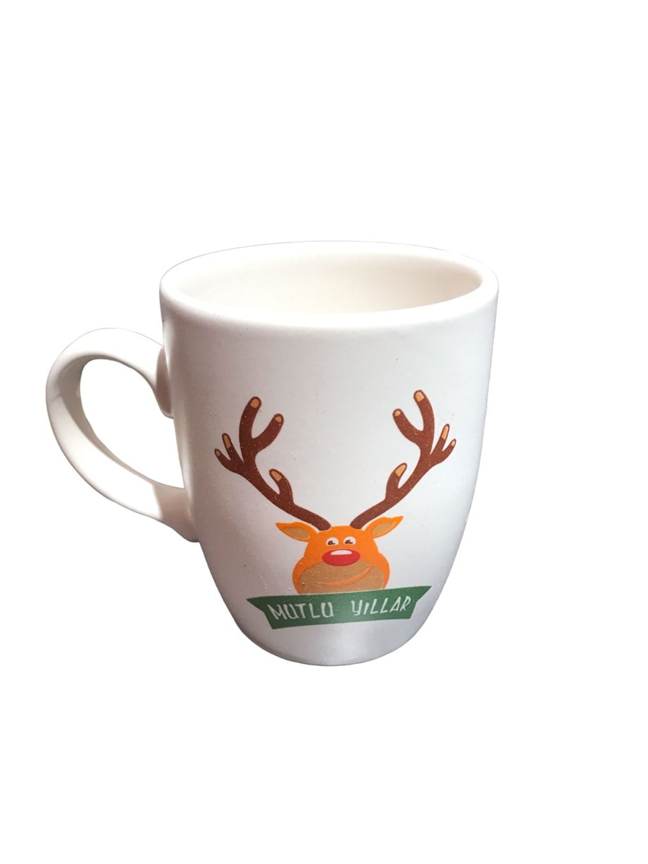 Hipster Deer Kupa Seramik Mutlu Yıllar Geyik_HDKUPYIL02